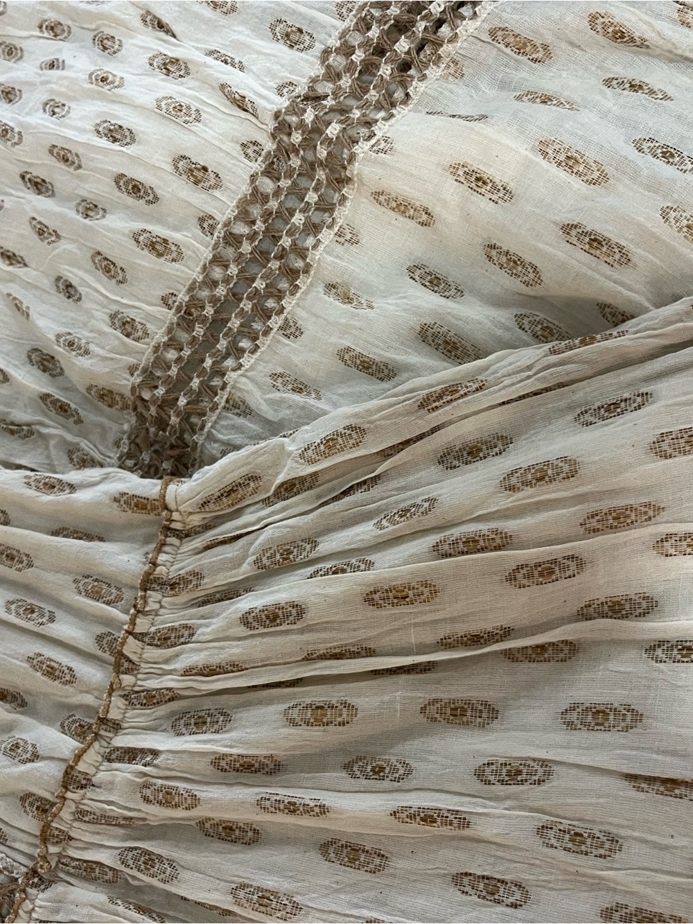 Cream V-Neck Cotton Maxi Dress - Picture 6 of 9
